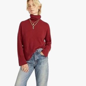 J Crew sweater - maroon long sleeve wool blend turtleneck